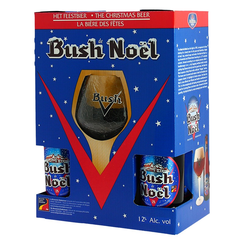 BUSH NOEL COFFRET 4x33CL + 1 VERRE